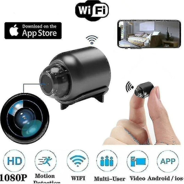 Skjult kameraSkjult kamera Mini trådløs WiFi-kamera 1080p Safe Night Vision Bevegelsesdeteksjonskamera Baby Monitor Kamera med lyd Mini trådløs