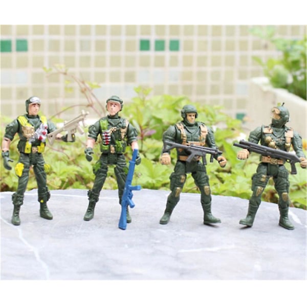 Tilfeldig 1 stk Militært lekesett Special Force Action Figurer Barneleker Plast 9 cm Soldat Menn
