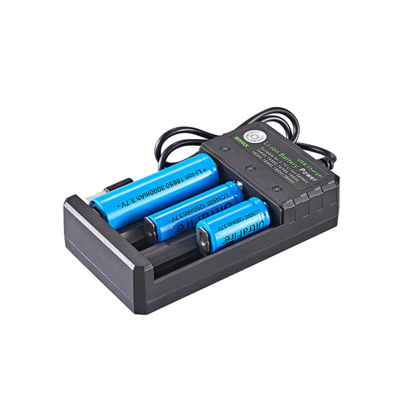 Fast Charge 3 Bay 18650 Batterilader Usb Smart Universal Oppladbar Batterilader For 3,7v Li-ion Tr Imr 14500, 16340, 16650, 18350 So On Batte