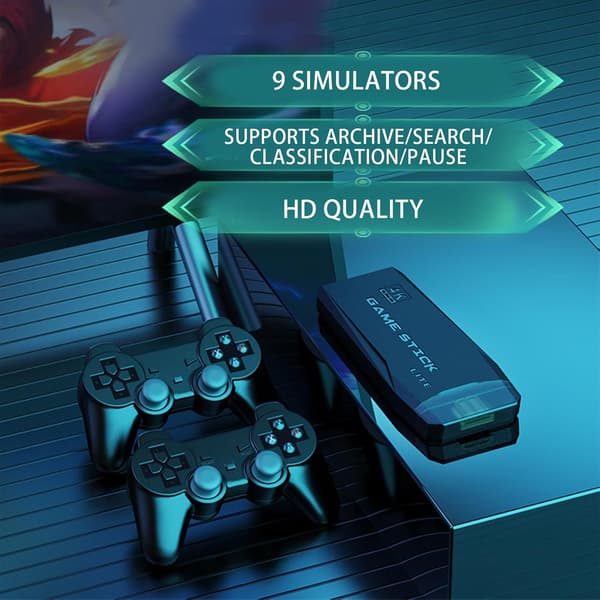 2025 Latest Model Retro Gaming Console, 4K Plug and Play Game Stick, Equipped with 9 Classic Simulators, 4K HD Output and 2.4G Wireless Controller