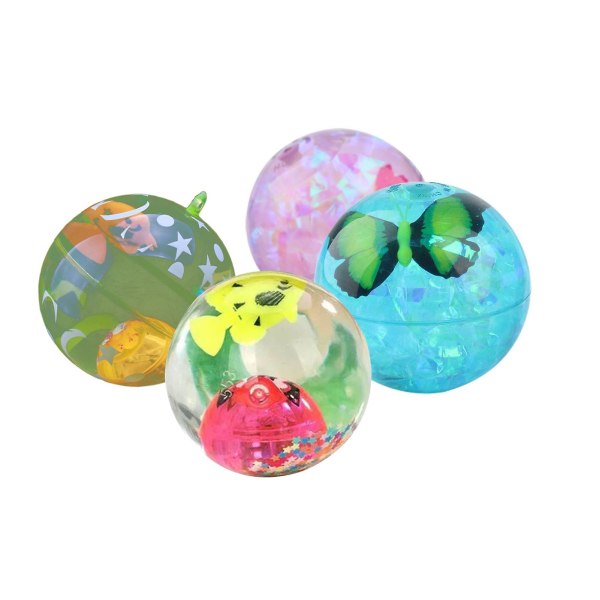 Bouncy glitterboll Blinkande stjärnpaljetter Dekorativt sken i mörkret LED-sommar utomhusleksak för barn som present