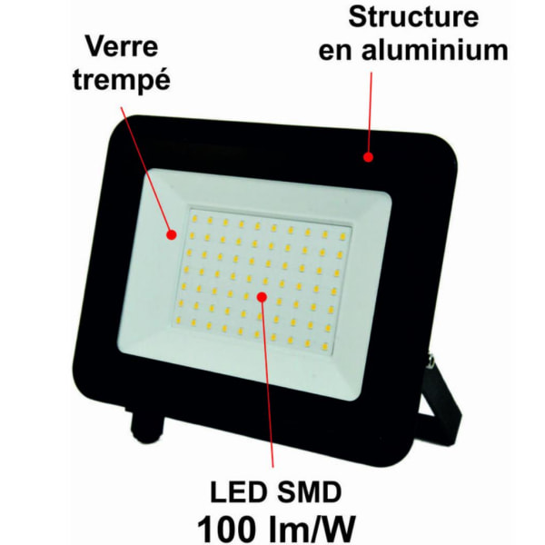 Ulkokäyttöön tarkoitettu LED-valaisin vedenpitävä valonkestävä valo-100W, 270*210mm, 1kpl