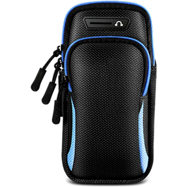Käsivarsinauhalaukku, joka on yhteensopiva alle 6,5" Plaid Blue -matkapuhelimien kanssa.