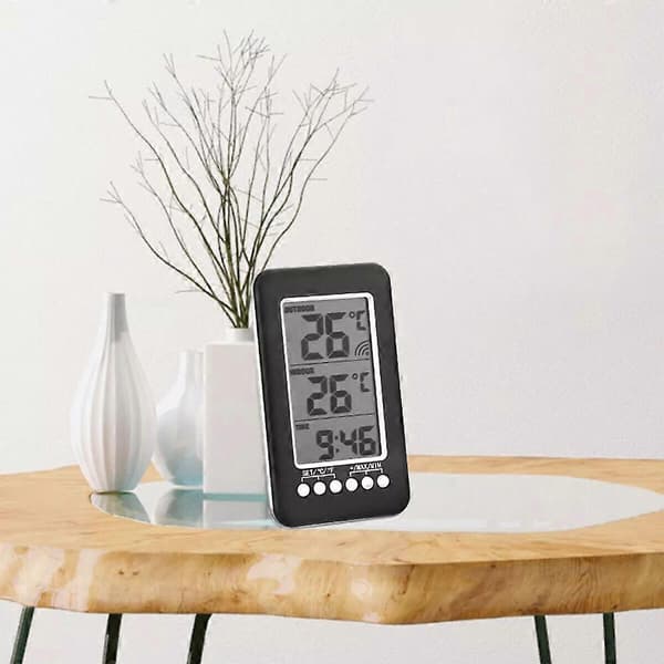 LCD Digitaalinen Langaton Sisä-/Ulkolämpömittari Kello Lämpötilamittari
