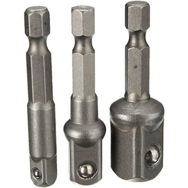 Firkantdriver Hex Power Borebit 1/4 3/8 1/2-tommer 3 stk. Power Bore til Stikadapter Ekstra Lang Adapter