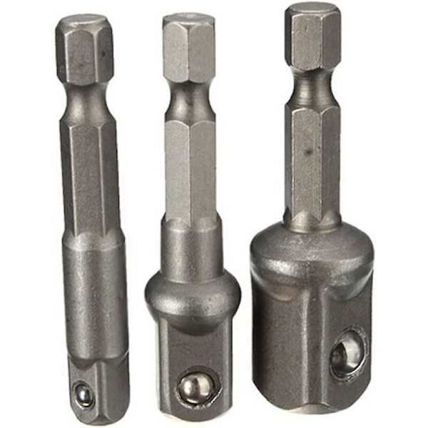 Fyrkantig drivrutin Hex Power Drill Bit 1/4 3/8 1/2-tums 3 PCS Power Drill till Socket Adapter Extra Long Adapter