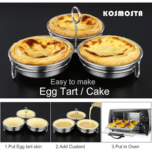 Rostfritt Stål Äggkokare, Perfekt Kokt Ägg Maker, Runda Äggkokare Ringar För Frukost Matlagning Verktyg 3 Kokta Ägg Koppar-AF