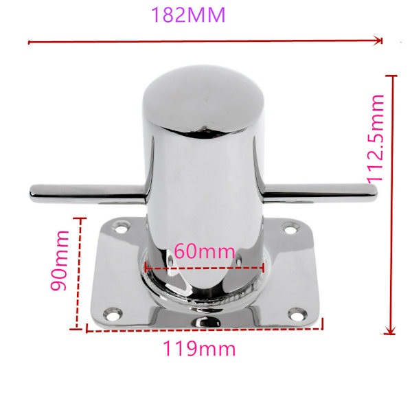 Rustfrit stål krydsstolpe, hardware til fritidsbåde - 120*90mm, 1 stk