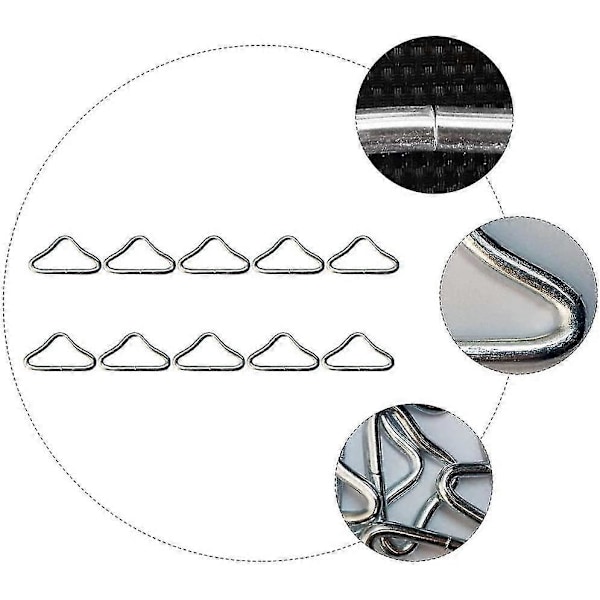 20 stk Rustfritt Stål Trekant Ring Spenne V-Ringer For Trampoline Reservedeler Veske