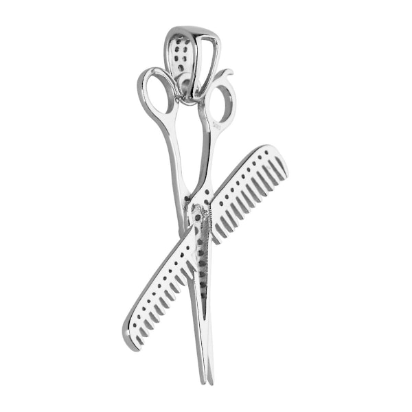 Premium Bling - 925 sterling sølv kam saks vedhæng