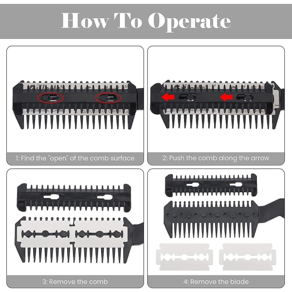 2-pakks kamhårklipper barberkam tynnende hårkam dobbeltsidig hårstyling