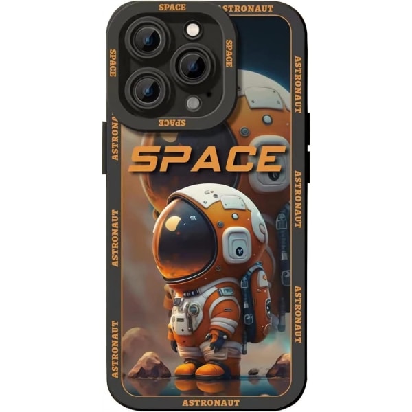 Lämplig för Iphone 13 phone case, svart mjuk silikonbuffrad stötsäker phone case, används för iPhone 13 phone case (svart astronaut)