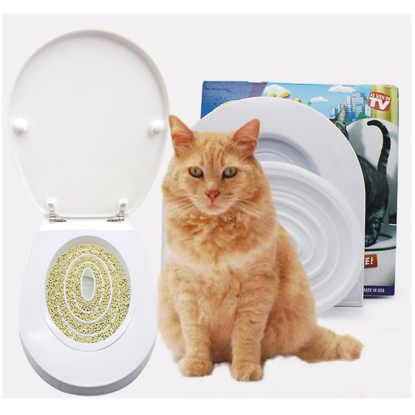 Cat Toalett Training Kit Rengöringssystem Kitty Husdjur Pott Urinal Strö fq