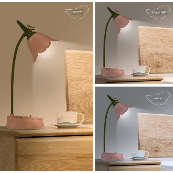 LED sengelampe til skrivebord, foldbar sovesal natlampe