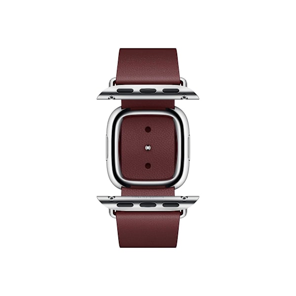 Virallinen Apple Watch Modern Buckle -nahkaremmi 38 mm, 40 mm, 41 mm - Granaattipunainen - Keskikoko - Avoin myyntipakkaus