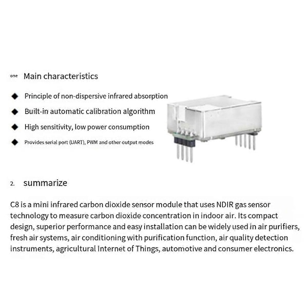 MH-Z19 MH-Z19C IR Infraröd CO2 Sensor Modul Koldioxid Gassensor NDIR Tillbehör