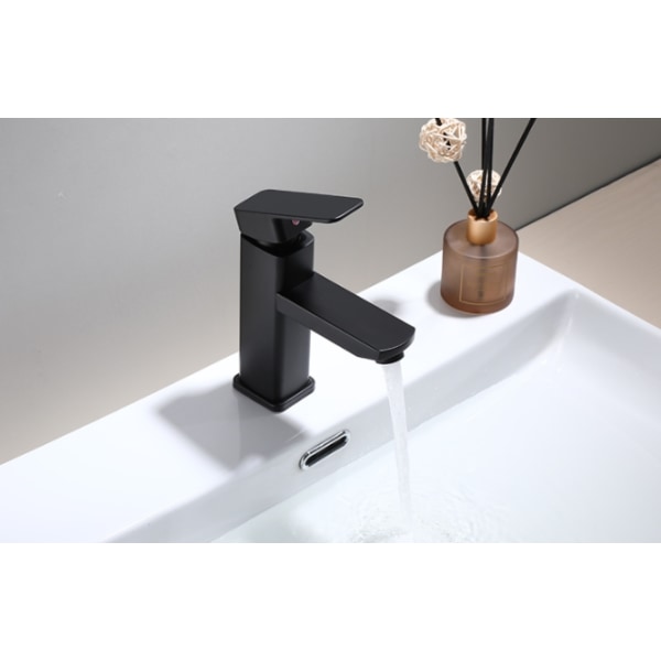 Svart badrumshandfat kall- och varmvattenkran badrum runt undermonterat  handfat (med vatteninloppsslang) b2f9 | Fyndiq