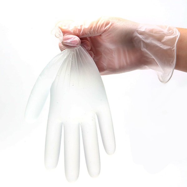 Gants jetables en PVC de qualité alimentaire épaissis sans talk - Convient pour une largeur de paume de 8,5 à 10,5 cm, 100 pieces