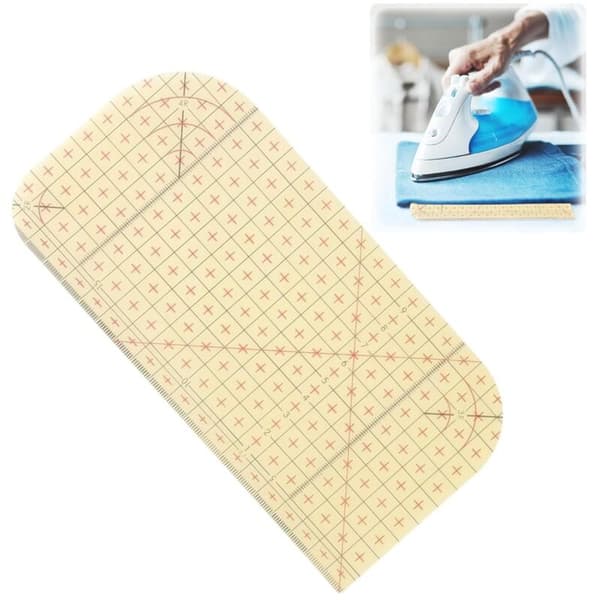 Värmebeständig stryklinjal, 10x20 cm. Universal för sömnad, quiltning & fållning. Maximal precision för tyger.