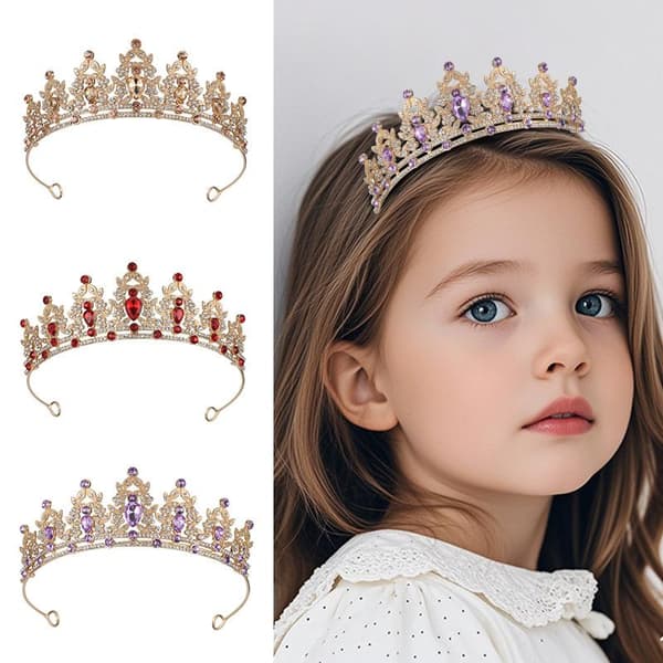 Kroneformet hårbånd, tilbehør til brudekjole, hvit krystallkrone-tiara, legeringskrone