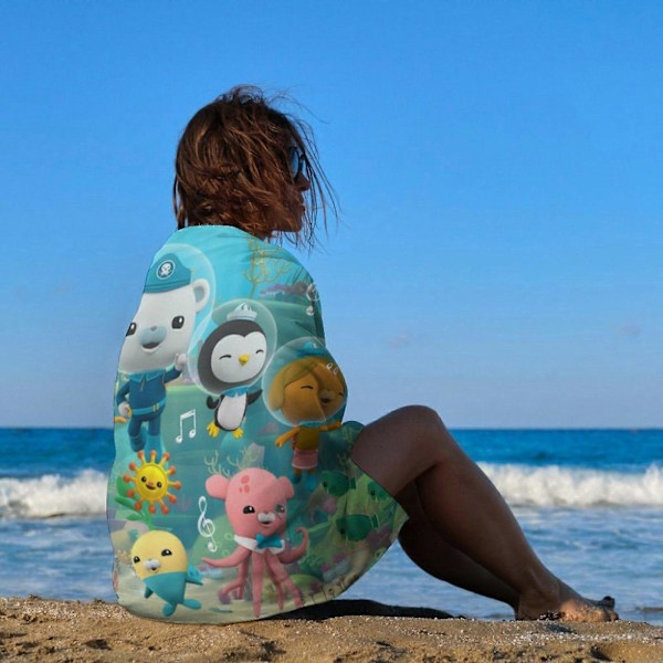 a291 Animerade The Octonauts Snabbtorkande Strandhandduk Mikrofiber Mjuk Absorberande Badhandduk för Badrum Dusch Pool Simning Gym Camping Resa för Barn Och