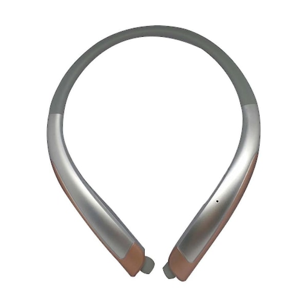 Bluetooth hörlurar, trådlöst sportheadset med halsband med infällbara hörsnäckor, svetttäta brusreducerande stereohörlurar med mikrofon guld