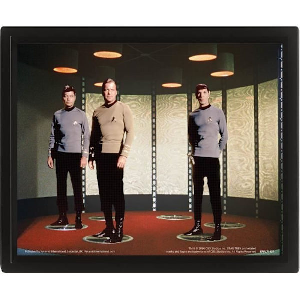 3D linseformet rammeplakat Pyramid Star Trek - The Original Series Transporter - grå/sort - 25,5x20,5x4,5 cm