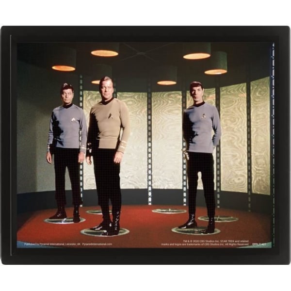 3D linsformad ramaffisch Pyramid Star Trek - The Original Series Transporter - grå/svart - 25,5x20,5x4,5 cm