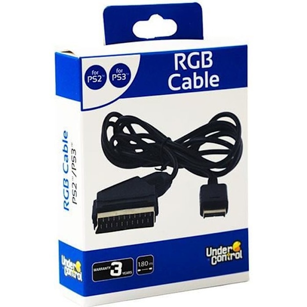 Scart-kabel - Kompatibel med PS2/PS3 - 1,8m - Forgyldt forbindelse - Kablet - Multi-platform