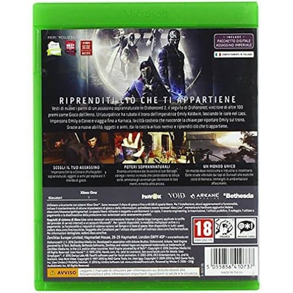 Action-äventyrsspel i första person - Bethesda - Dishonored 2 - Xbox One - Boxed - november 2016
