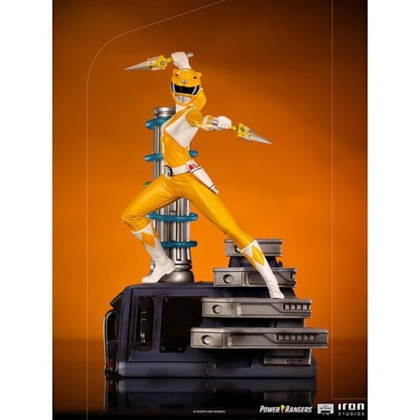 Keltainen Ranger -patsas - Power Rangers - RAUTA-STUDIOT - Taidemittakaava 1:10