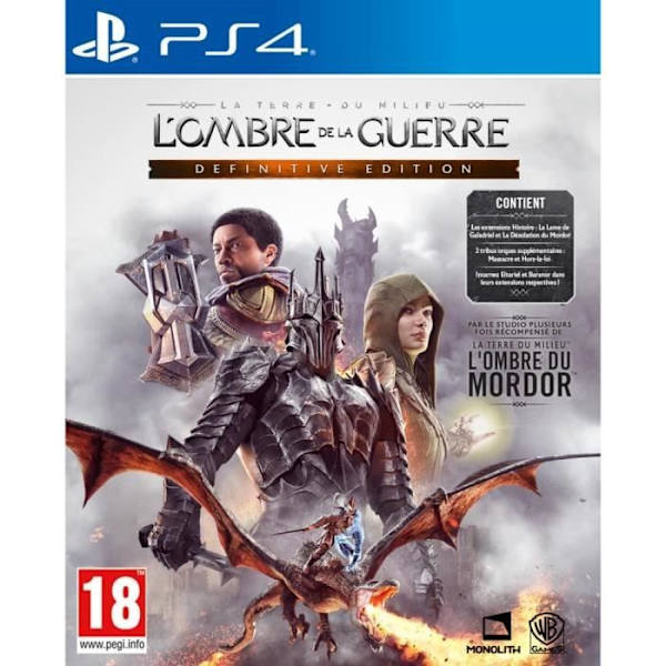Shadow of War Definitive Edition PS4-spel Vit