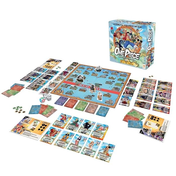 One Piece strategibrætspil - TOPI-SPIL - 90 brikker - 2 spiltilstande - Haki-kort Grå