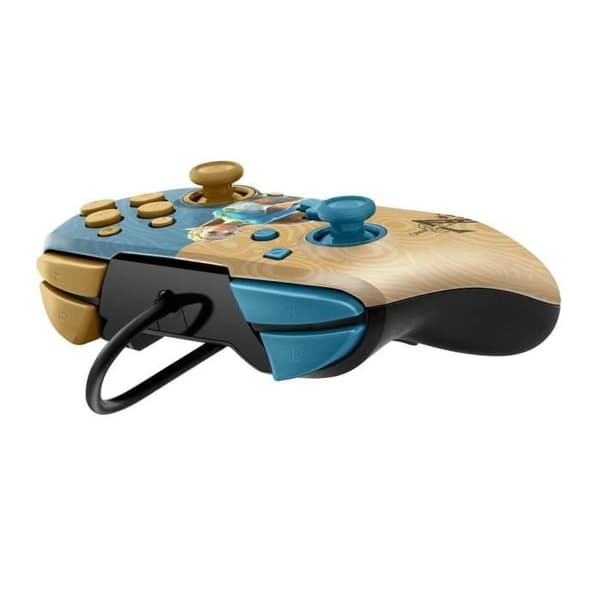 PDP Kablede controller Zelda Faceoff Deluxe+ til Nintendo Switch – Blå og brun Brunt och blått