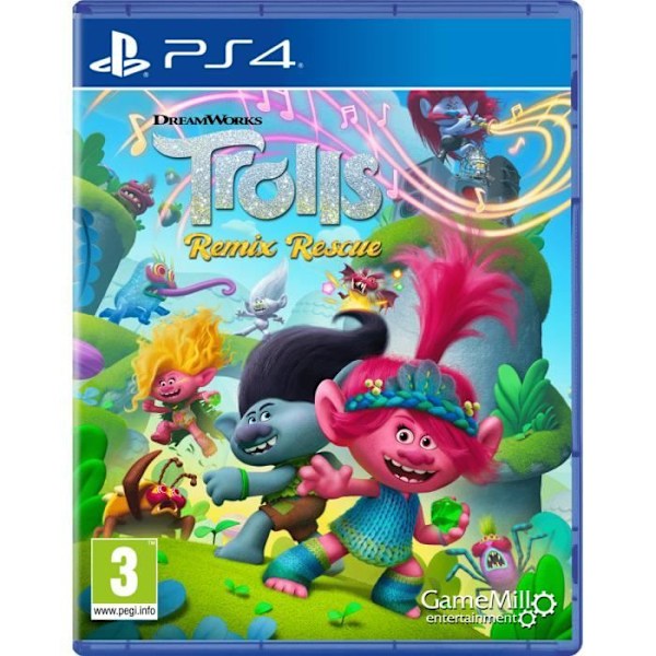 PS4-spil - DreamWorks - Trolls Remix Rescue - Eventyr - Op til 4 spillere - Boxed