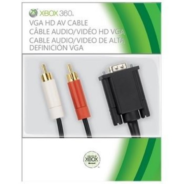 Svart VGA-kabel / XBox360-konsoltillbehör