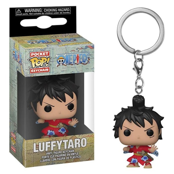 Funko Pocket Pop! Nøglevedhæng: One Piece - Luffy i kimono - FUNKO - Multifarvet/Grå Flerfarvet