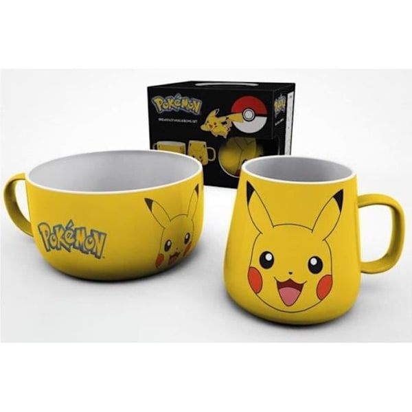 Aamiainen setti - GB eye - Pikachu - Keltainen - Kulho 850 ml - Muki 380 ml