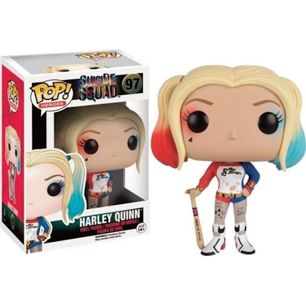 Pop! DC Comics - Suicide Squad: Harley Quinn - 10 cm - Röd, blå och beige Röd, blå och beige