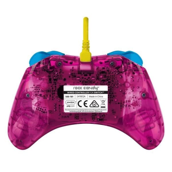 Spilcontroller - Nintendo Switch - Peach Rock candy - Kable - PDP - Rosa LYSERØD