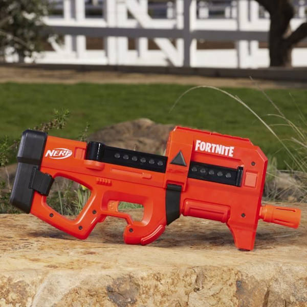 Nerf Fortnite Compact SMG, Motoriseret Dart Blaster, Ultra Red Coating, Internt 8-Dart Magazine, Indeholder 8 Dart röd och svart