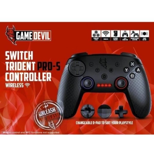 GameDevil trådlös handkontroll kompatibel med Nintendo Switch