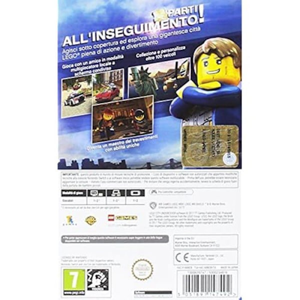 Videopeli - Warner Bros. - LEGO City Undercover - Seikkailu - 1-2 pelaajaa - Nintendo Switch