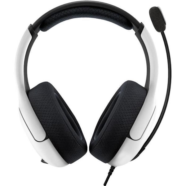 PDP LVL50 PS4 White Headset - Lätt design och bekvämt pannband - Brusreducerande mikrofon