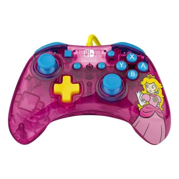 Spilcontroller - Nintendo Switch - Peach Rock candy - Kable - PDP - Rosa LYSERØD