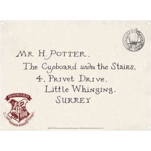 HARRY POTTER - Metallilevy 21 X 15 - Kirjaimet