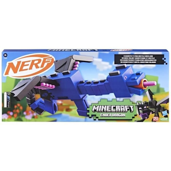 Nerf Minecraft Ender Dragon Blaster ja 12 Nerf Elite Foam Dartsia Flerfärgad