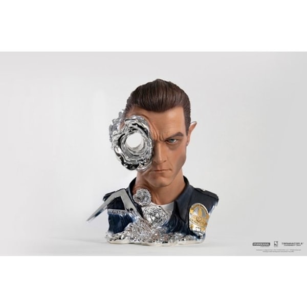 Statue - PUREARTS - T-1000 - Sølvfarvet - Terminator 2 - Kunstmaske Standard Malet Silver