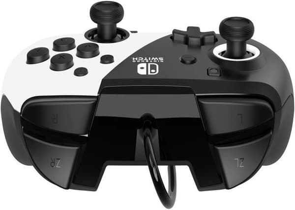 Pdp Faceoff Deluxe Black and White Wired Controller för Nintendo Switch Vit