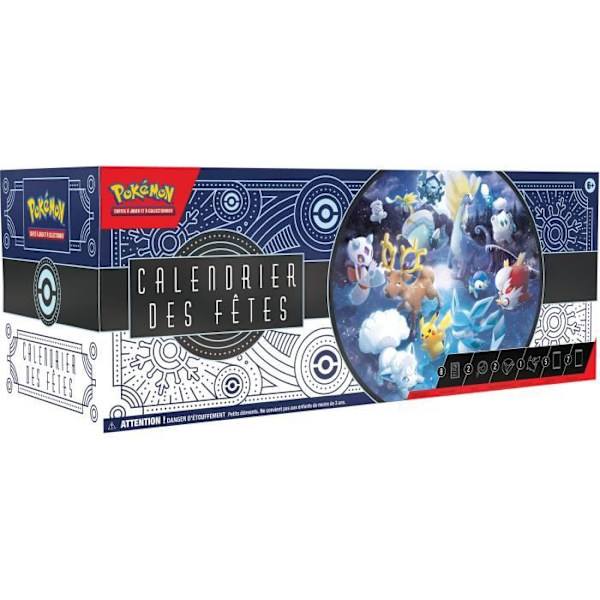 Pokémon: lomakalenteri (adventtikalenteri) Vitt, svart och blått